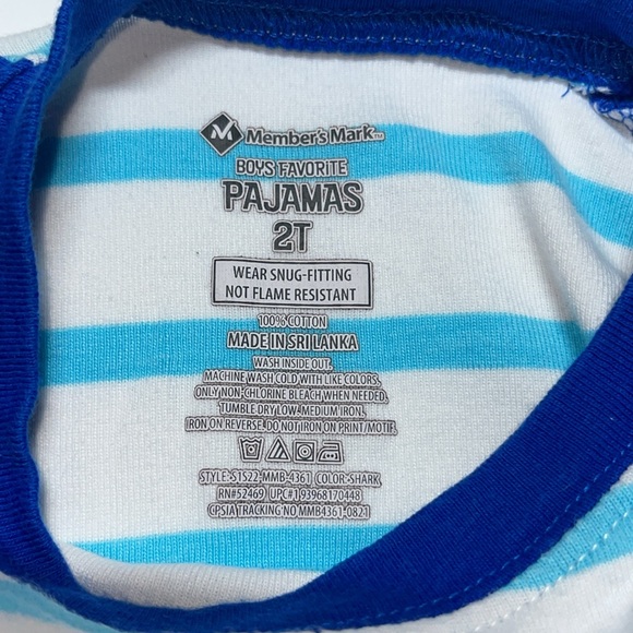 Boys 2T Members Mark 3 piece pajama set. Top, pants and shorts Shark print - Picture 6 of 6